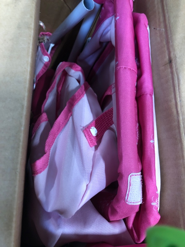Photo 1 of Anivia Baby Doll Stroller for 18 inches American Dolls, Foldable Doll Pram Convertible Seat/Bed/Crib, Baby Doll Bassinet with Forward & Backward Handle, Storage Basket, Retractable Canopy Pink XRF-DA207pink