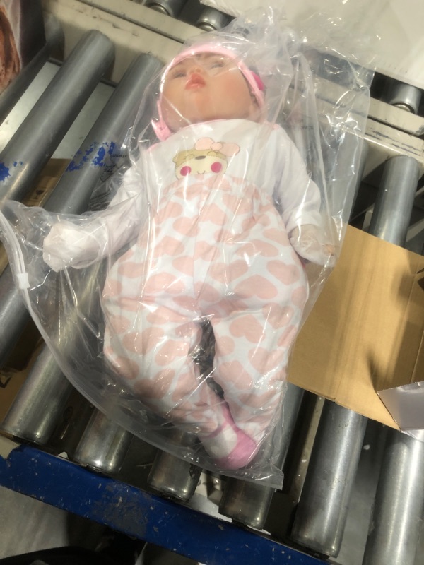 Photo 3 of CHAREX Lifelike Reborn Baby Girl Doll Realistic 22 inch Weighted Newborn Dolls with 2 Set Clothing Pacifier Feeding Bottles Gift Box