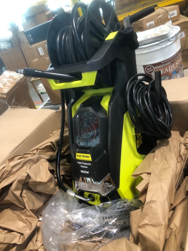 Photo 2 of ****** FOR PARTS **** Electric Pressure Washer 4200 PSI +2.8 GPM Power Washers Electric Powered with Three Modes of Touch Screen Adjustable Pressure,4 Nozzles and Foam Cannon Hose Reel Car Washer Cleaner for Home/Patio Yellow