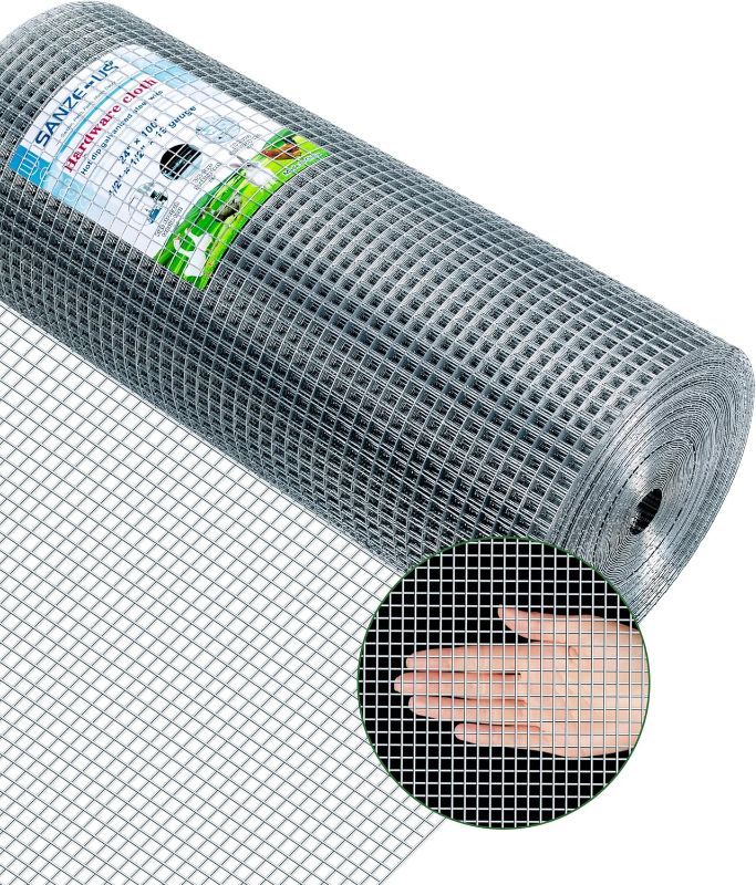 Photo 1 of Hardware Cloth,1/2inch 24inx50ft 19 Gauge,Double-Layer Hot-Dip Galvanizing After Welding,Chicken Wire Netting Garden Wire Fencing Rabbit Snake Fence Chicken Coop Plant Supports