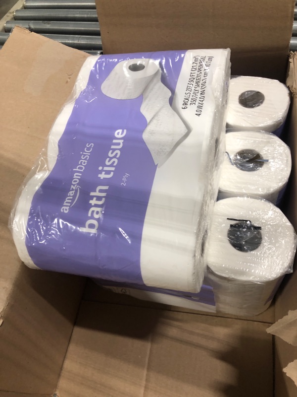Photo 3 of Amazon Basics 2-Ply Toilet Paper, 6 Rolls (Pack of 5), 30 Rolls total (Previously Solimo)