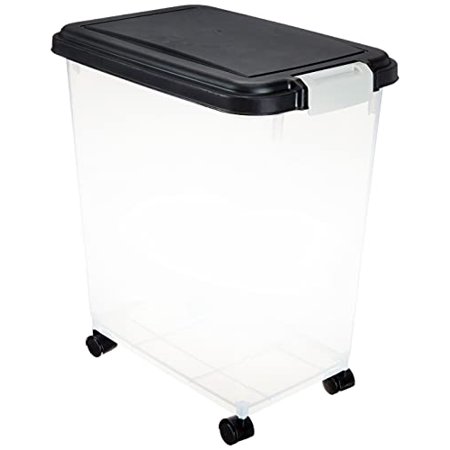 Photo 1 of 33qt/25lbs Airtight Pet Food Storage Container, Black - Black