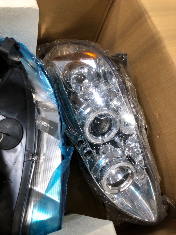 Photo 3 of ************FOR PARTS********  Nilight Headlight Assembly for 2003 2004 2005 2006 2007 2008 Toyota Corolla Headlamps Replacement Chrome Housing Amber Reflector Driver and Passenger Side, 2 Years Warranty Chrome Housing + Amber Reflector