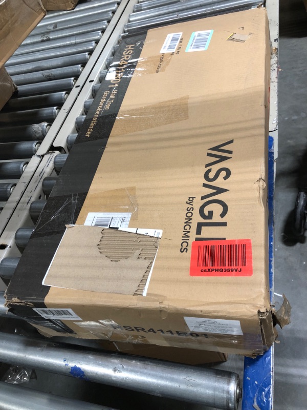 Photo 1 of VASAGLE Hall Tree with Bench and Shoe Storage, Entryway Bench with Coat Rack Stand and Shoe Rack, 9 Removable Hooks, Top Bar, Fabric Shelves, Industrial, Rustic Brown and Black UHSR411B01