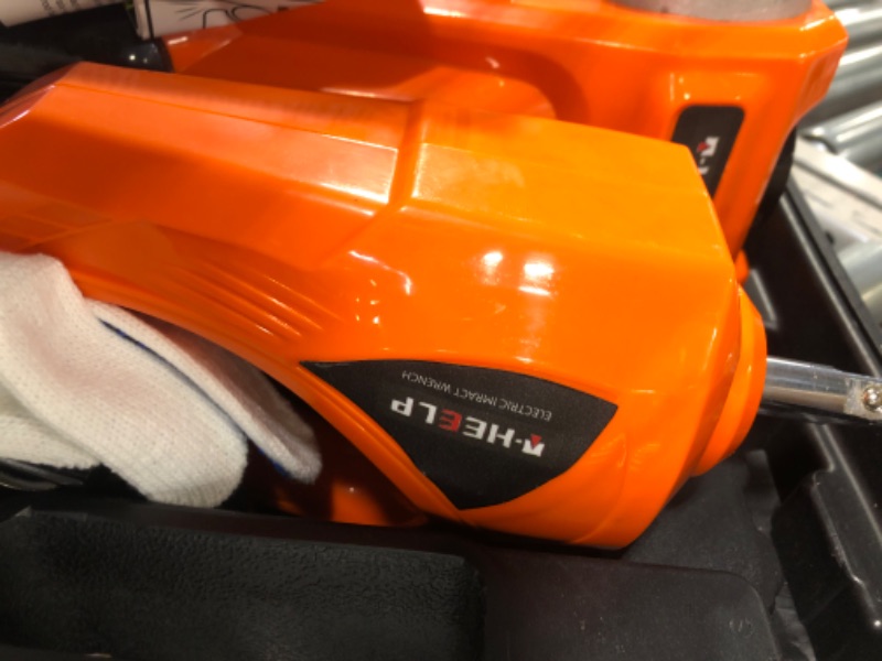 Photo 1 of E-HEELP Electric Car Jack Kit 5Ton 12V Hydraulic Car Jack Lift (Lifting Range: 6.1~17.7 inch) with Electric Impact Wrench for SUV MPV Sedan Truck Change Tires Garage Repair 17.7 in Orange