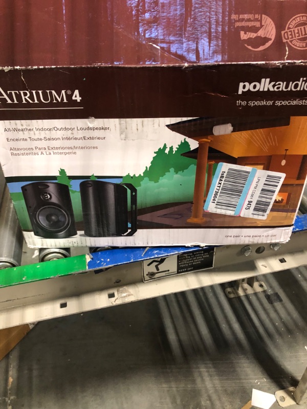 Photo 2 of Polk Audio Atrium 4 Outdoor Speakers with Powerful Bass (Pair, White), All-Weather Durability, Broad Sound Coverage, Speed-Lock Mounting System