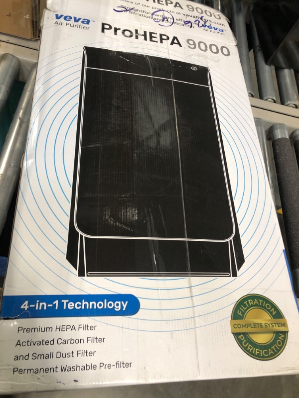 Photo 2 of VEVA Air Purifier Large Room - ProHEPA 9000 Premium Air Purifiers for Home w/ H13 Washable HEPA Filter for Smoke, Dust, Pet Dander & Odor - Black