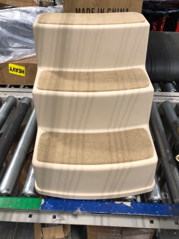 Photo 1 of Amazon Basics Non Slip Pet Stairs for Dogs and Cats 3-Step Tan