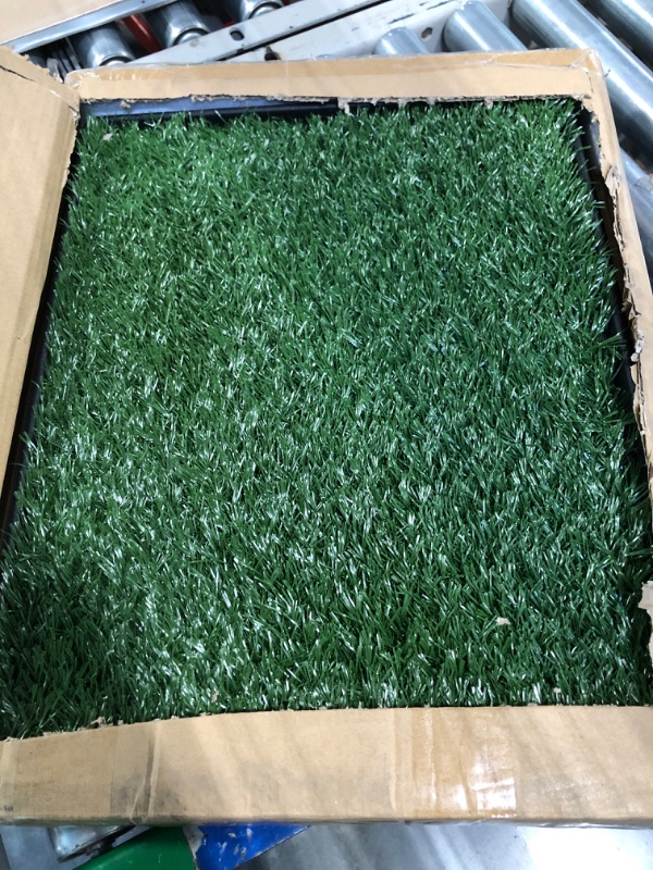 Photo 3 of Artificial Grass Puppy Pad for Dogs and Small Pets – Portable Training Pad with Tray – Dog Housebreaking Supplies by PETMAKER (16" x 20")