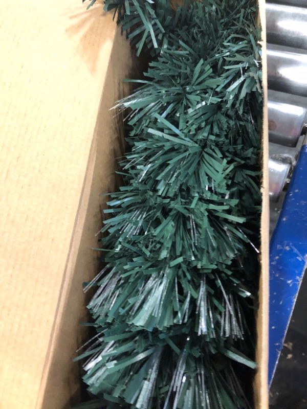 Photo 2 of 3ft Green Fiber Optic Christmas Tree,Pre-Lit Artificial Mini Christmas Tree, Tabletop Small Xmas Tree with Stars Holiday Home Decorations