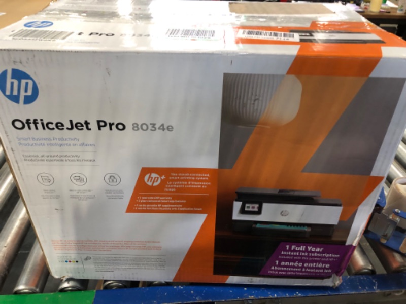 Photo 2 of HP OfficeJet Pro 8034e Wireless Color All-in-One Printer with 1 Full Year Instant Ink,White