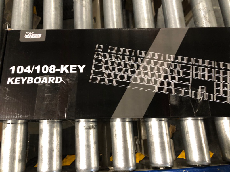 Photo 1 of RK ROYAL KLUDGE S108 Typewriter Style Retro Mechanical Gaming Keyboard Wired with True RGB Backlit Collapsible Wrist Rest 108-Key Blue Switch Round Keycap - White Blue switch White