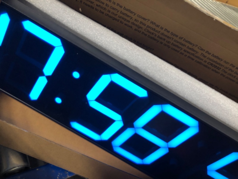 Photo 3 of CHKOSDA Digital Wall Clock, Oversize Led Digital Clock with Auto Dimmer, Huge Countdown Timer  (Ice Blue)