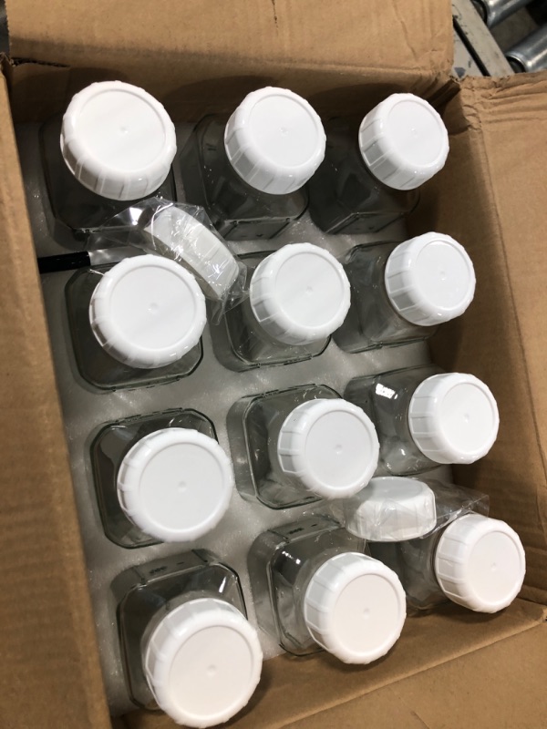 Photo 2 of 12 Pack 16 Oz Square Glass Beverages Drinking Jars w 100% Airtight Heavy Duty SCREW Lid w Silicone Gasket - Glass Juice Bottle w Capacity Mark - Reusable Milk Bottle Juice Container(Extra 2 Lid)