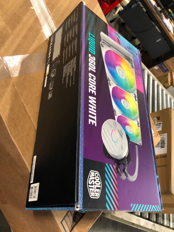 Photo 1 of Cooler Master MasterLiquid 360L Core White 360mm Close-Loop AIO Liquid Cooler, ARGB Sync, Gen S Coldplate Pump, 120mm PWM, CryoFuze 14W/Mk, AMD Ryzen AM5/AM4, Intel LGA1700/1200 (MLW-D36M-A18PZ-RW)