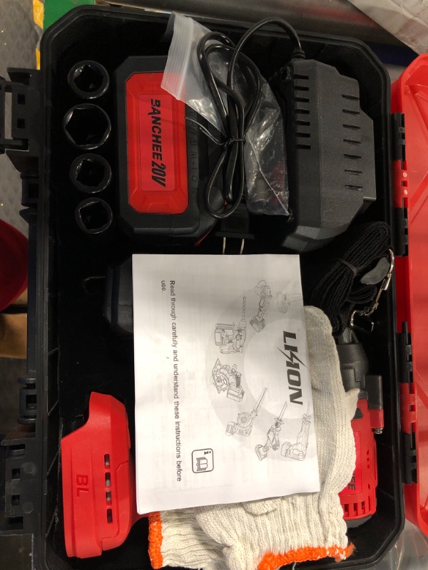 Photo 2 of Canbrake 1000N.m(740ft-lbs) Cordless Impact Wrench,21V 1/2 Inch High Torque Impact Gun with 2 x 4.0Ah Batteries,Fast Charger & 5 Sockets,Electric Impact Variable Speeds for Car Truck Mower Home