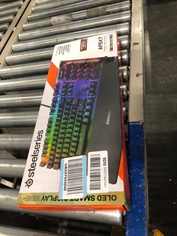 Photo 1 of SteelSeries Apex 7 TKL Compact Mechanical Gaming Keyboard – OLED Smart Display – USB Passthrough and Media Controls – Linear and Quiet – RGB Backlit (Red Switch) Apex 7 TKL Red – Linear & Quiet Keyboard