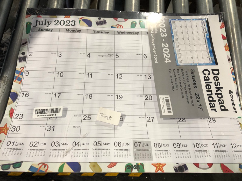 Photo 2 of CRANBURY Large Desk Calendar 2023-2024 (Seasons) - 22x17 Monthly Desktop Calendar, Use Now to December 2024, Academic Year, Full Year Deskpad Calendar, Extra Large Wall Calendar 17x22, plus Stickers Seasons Jul 2023 - Dec 2024