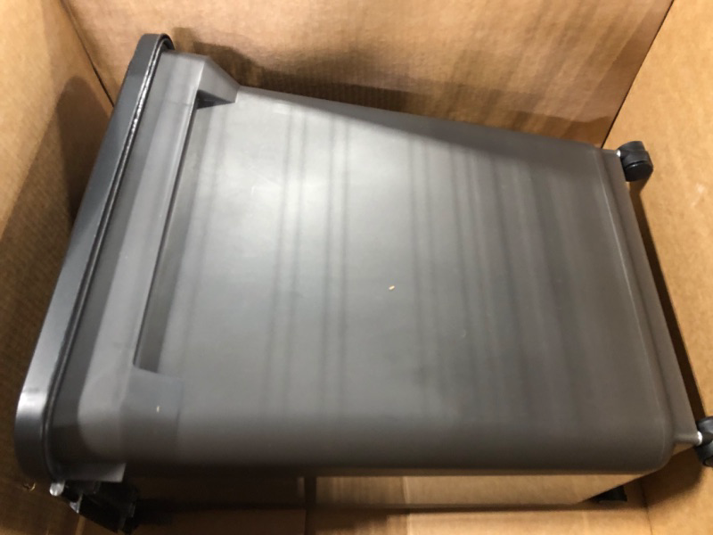 Photo 1 of ********** NO WHEELS ****** IRIS USA 12.5 Lbs - 55 Lbs WeatherPro Airtight Pet Food Storage Container, for Dog Cat Bird and Other Pet Food Storage Bin, Keep Pests Out, Easy Mobility, Translucent Body, BPA Free 45 Lbs - 55 Qt Smoke