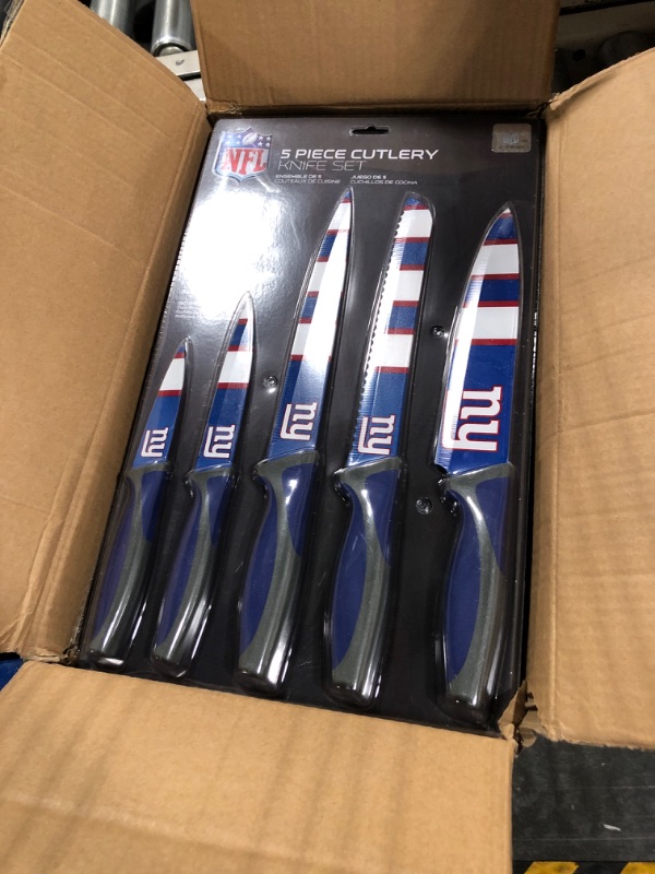 Photo 1 of 6 pack of The Sports Vault NFL New York Giants Kitchen Knives