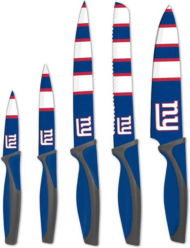 Photo 1 of 6 pack of The Sports Vault NFL New York Giants Kitchen Knives