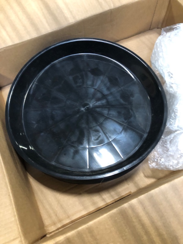 Photo 3 of 30 Pack Plastic Plant Saucer Round Drip Trays Black Flower Pot Saucers Thick Plant Dish Sturdy Planter Water Tray Heavy Plant Drainage Tray Potted Plant Container for Indoor Outdoor Garden (14 Inches)
