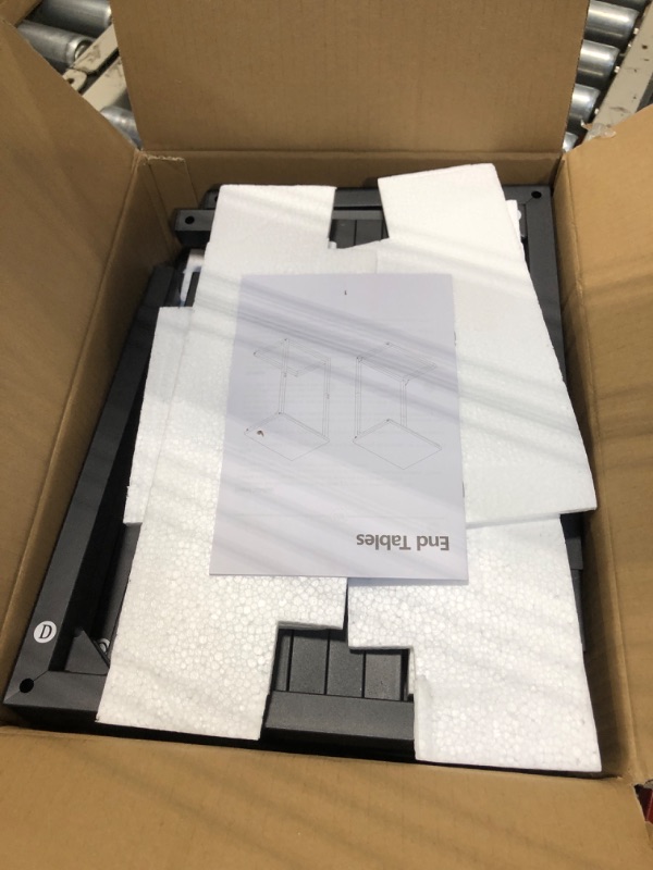 Photo 1 of AMHANCIBLE C Shaped End Table Set of 2, C Tables for Sofa, Couch Table for Study, Work from Home, Tall Snack Side Table for Bedroom, Living Room, Office, HET02BGY (Greige)