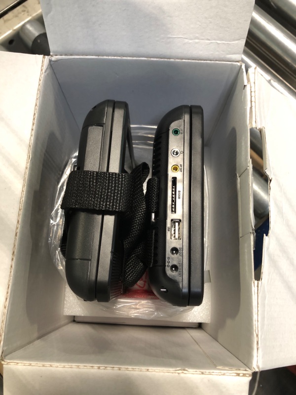 Photo 1 of FANGOR 7.5" Dual Portable DVD Player for Car, Car DVD Player Dual Screen Play a Same or Two Different Movies with Headrest Strap, Regions Free,Support Last Memory, AV Out&in,USB/SD/Sync TV F-611D