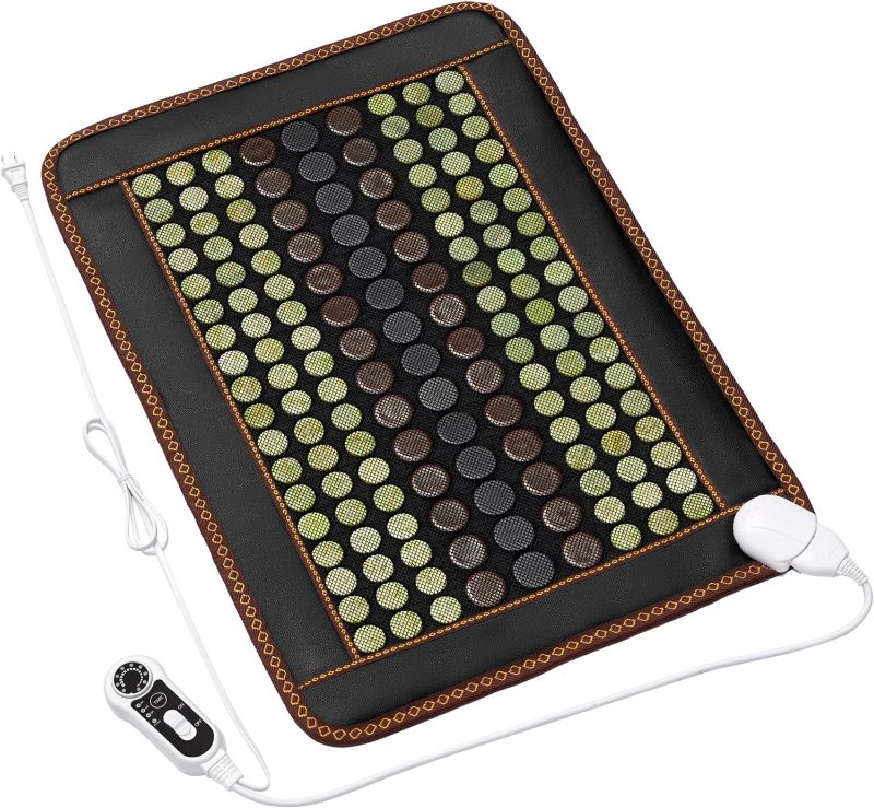 Photo 1 of Far Infrared Heating Pad, Natural Jade and 2 Different Tourmaline Heating Pad, Electric Heating Pads for Back Pain Relief and Cramps, Auto Shut Off Function (30.7" X 20.8")