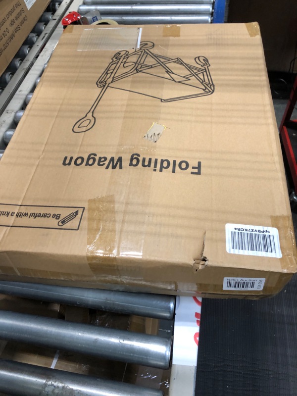 Photo 1 of Collapsible Folding Wagon with Large Capacity, Utility Wagon Cart Heavy Duty Foldable, Portable Garden Cart for Beach Camping Shopping Sports (Black, 1 Year Warranty)