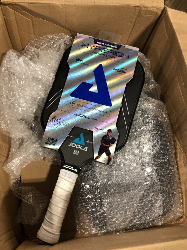 Photo 2 of JOOLA Ben Johns Hyperion Pickleball Paddle - Carbon Surface with High Grit & Spin, Elongated Handle, USAPA Approved 2022 Ben Johns Paddle - Available with Pickle Ball Paddle Cover Ben Johns CFS 16 Paddle Paddle + Pickleball Balls