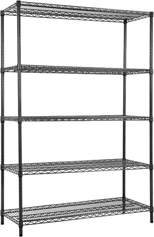 Photo 1 of ********* 2 TIER *********  Land Guard 5 Tier Black Storage Racks and Shelving - 48" L x 20" W x 72" H Heavy Steel Material Pantry Shelves - Each Unit Loads 350 Pounds Wire Shelf, Suitable for Warehouses, Closets, Kitchens……
