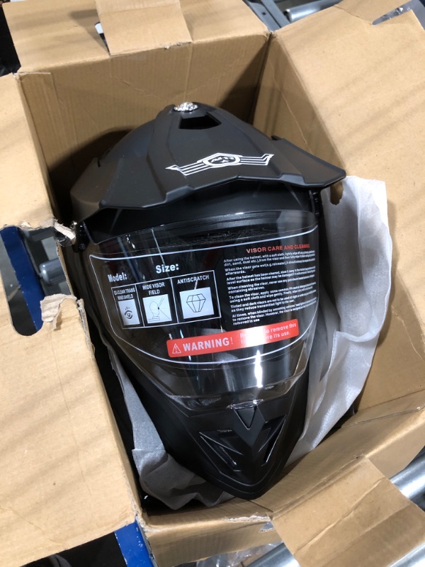 Photo 2 of AHR Full Face Dual Sport Motorcycle Helmet Dirt Bike Off Road ATV Motocross Lightweight Helmet DOT Approved H-VEN35 Black Small