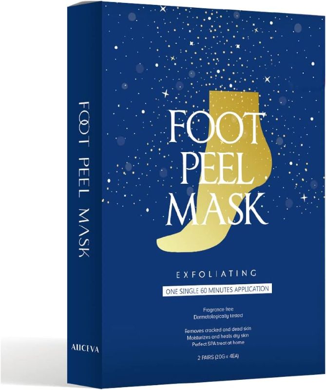 Photo 1 of Aliceva One Step Foot Peel Mask, Simple Foot Peeling Mask, Exfoliating Calluses and Dead Skin Remover - 2 Pairs (2 Boxes)