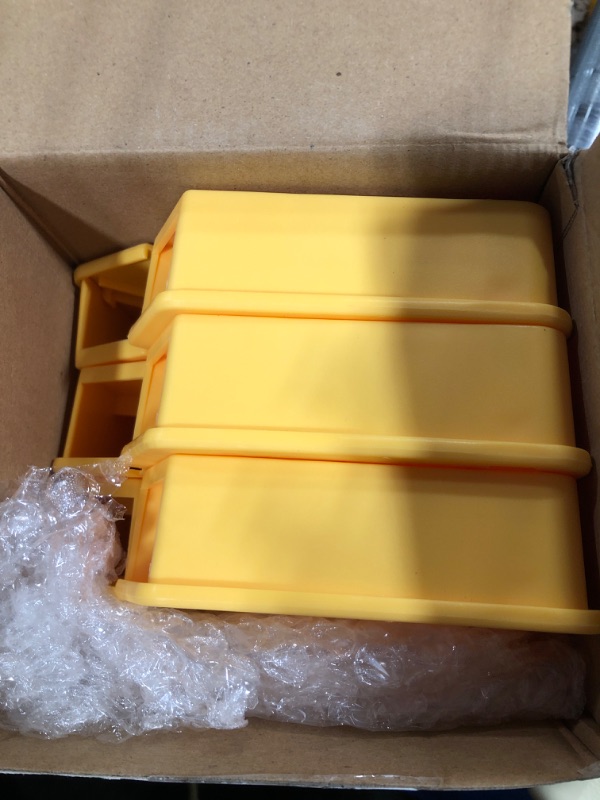 Photo 1 of Kittmip 6 Pcs Triangle Mouse Station with Keys, Key Required Mouse Bait Station, Reusable Humane Rodent Box Against Mice Chipmunks Squirrels for Kitchen Living Room Office Warehouse (Yellow) 6 Yellow