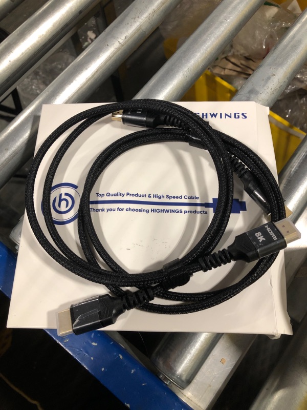 Photo 1 of Highwings 8K HDMI 2.1 Cable 2-Pack 3.3FT, Slim Ultra High Speed HDMI Braided Cord-48Gbps,4K@120Hz 8K@60Hz, HDCP 2.2&2.3, Dynamic HDR,eARC,DTS:X,RTX 3090,Dolby Compatible with Roku TV/HDTV/PS5/Blu-ray 3.3 feet Black