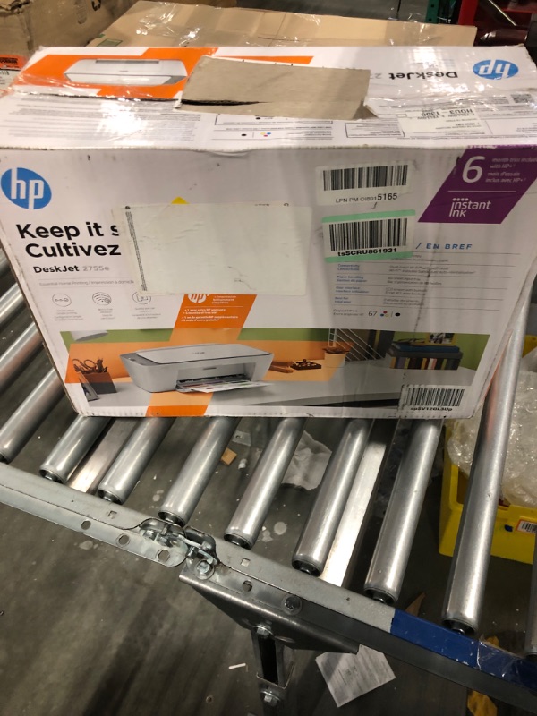 Photo 2 of HP DeskJet 2755e Wireless Color All-in-One Printer with bonus 6 months Instant Ink (26K67A), white