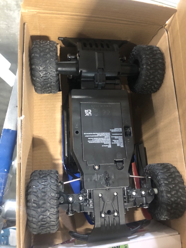 Photo 3 of BEZGAR TB141 RC Cars-1:14 Scale Remote Control Car, 2WD High Speed 20 Km/h All Terrains Electric Toy Off Road RC Car Vehicle Truck Crawler with Two Rechargeable Batteries for Boys Kids and Adults Blue 1:14 Scale