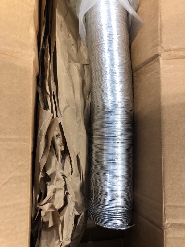 Photo 2 of 3 Inch Duct 32 Feet, Hon&Guan Flexible Dryer Vent Hose for Tight Space Dryer Exhaust Hose Aluminum Duct for Heating and Cooling Ventilation-with 2 Clamps. 3" x 32 FT