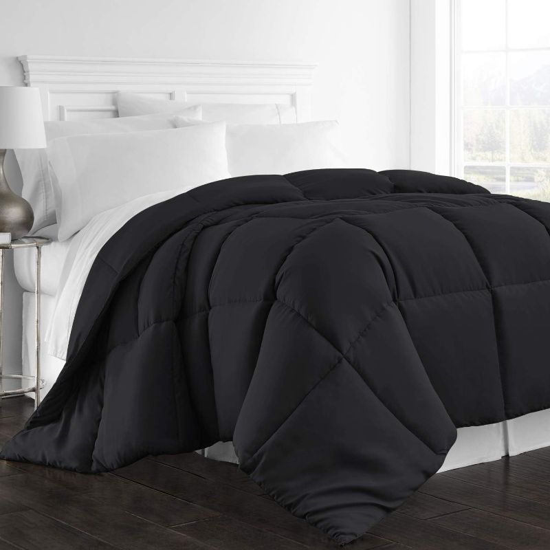 Photo 1 of 1300 Series All Season Goose Down Alternative Comforter Full/Queen / Black Full/Queen Black