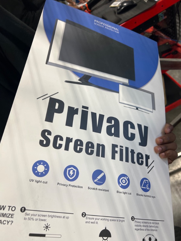 Photo 1 of [2-Pack] 21.5 Inch Computer Privacy Screen Filter for 16:9 Widescreen Monitor, Removable Eye Protection Anti Glare Blue Light Filter Privacy Shield, Anti Scratch Anti Spy Screen Protector Film 21.5 In [2 PACK] 21.5'' Privacy Screen (16:9)