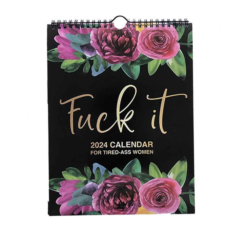 Photo 2 of 2024 Wall Calendar for Tired-Ass Women, Fu-ck It Calendar Funny Novelty Monthly Calendar With Hook, Monthly Calendar Gag Gift for Women, Home Office Hanging Calendar (A)