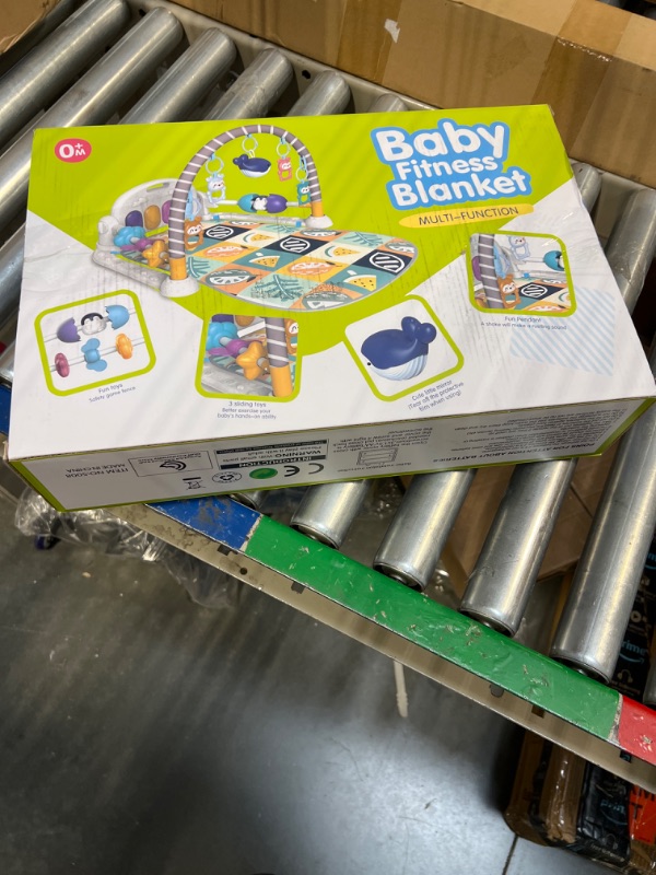 Photo 1 of Baby Gym Play Mat, Kick and Play Piano Gym Mat for Infants, Tummy Time Mat Activity Center with Mirror for Newborn Toys 3-6-9 Months(Green)