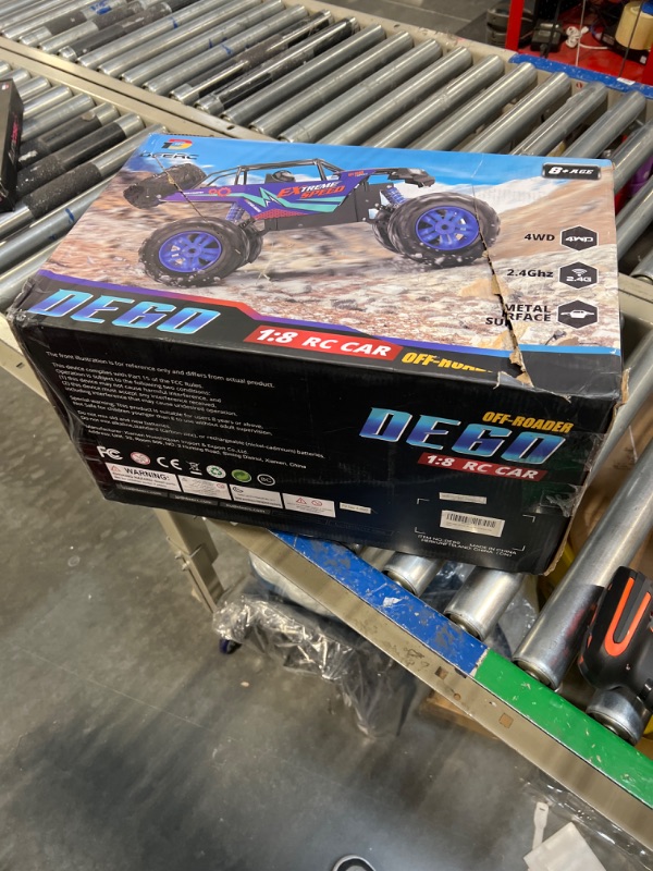 Photo 2 of DEERC DE60 Large 1:8 Scale Upgraded RC Cars Remote Control Car for Adults Boys,Off Road Monster Truck with Realistic Sound,2.4Ghz 4WD Rock Crawler Toy All Terrain Climbing,2 Batteries for 80 Min Play Classic Blue