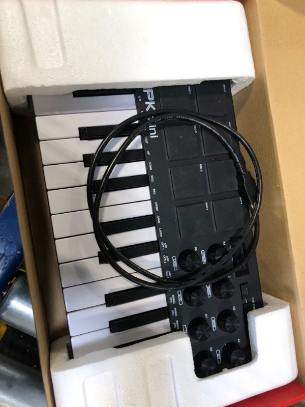 Photo 2 of AKAI Professional MPK Mini MK3 - 25 Key USB MIDI Keyboard Controller With 8 Backlit Drum Pads, 8 Knobs and Music Production Software Included MPK Mini MPK Mini Only