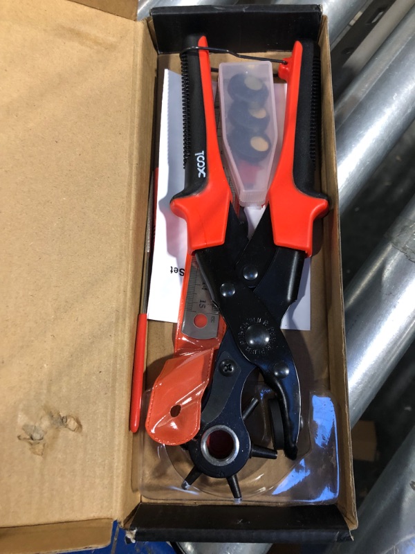 Photo 1 of Revolving Punch Plier Kit, XOOL Leather Hole Punch Set for Belts, Watch Bands, Straps, Dog Collars, Saddles, Shoes, Fabric, DIY Home or Craft Projects, Heavy Duty Rotary Puncher, Multi Hole Sizes Make Hole Puncher