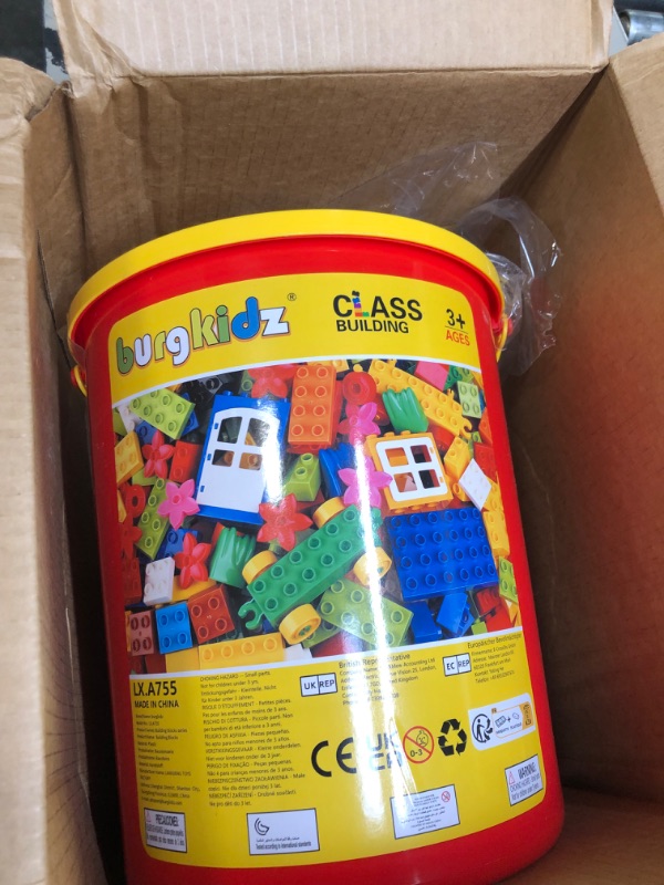 Photo 1 of Big Building Block Set - 214 Pieces Toddler Educational Toy Classic Large Size Building Block Bricks - 13 Fun Shapes and Storage Bucket - Compatible with All Major Brands Bulk Bricks Set for All Ages 214 Pcs Building Blocks