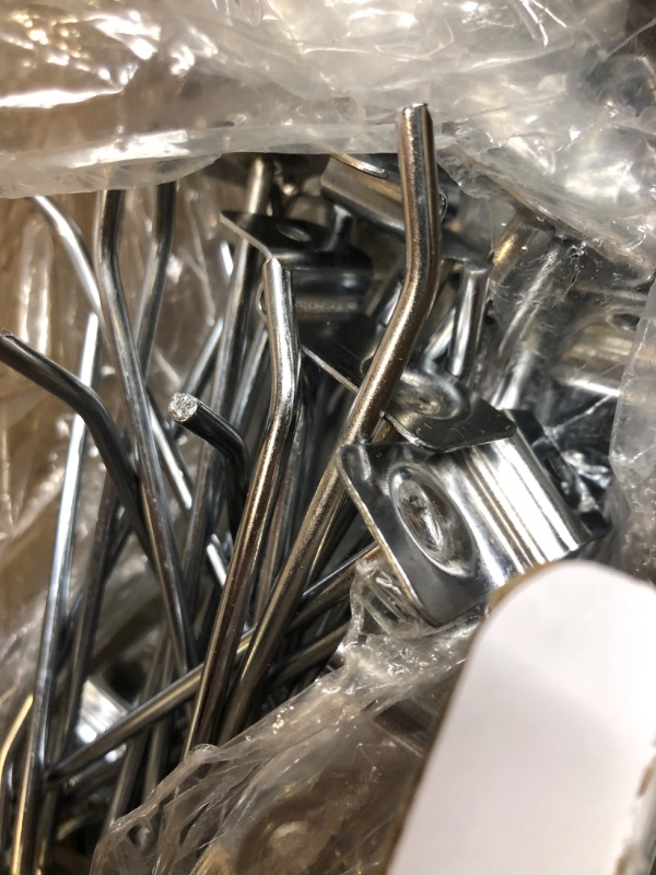 Photo 1 of 100 Pack Slatwall Hooks, 6 and 8 Inch Slatwall Accessories, Slatwall Panel Hooks Slat Wall Hanging Hooks Metal Slatwall Hooks and Hangers Thickness Silver Slatwall Pegs for Garage Shop Retail Display
