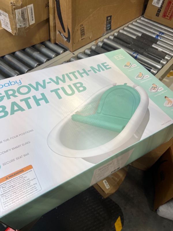 Photo 2 of 4-in-1 Grow-with-Me Bath Tub by Frida Baby Transforms Infant Bathtub to Toddler Bath Seat with Backrest for Assisted Sitting in Tub