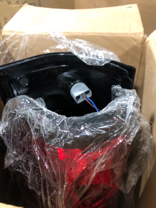 Photo 1 of CNNELL Tail Lights Assembly Compatible with 2003-2006 Chevy Silverado Rear Tail Halogen Lamps Driver Side And Passenger Side(Clear Lens Red Housing) w/harness
